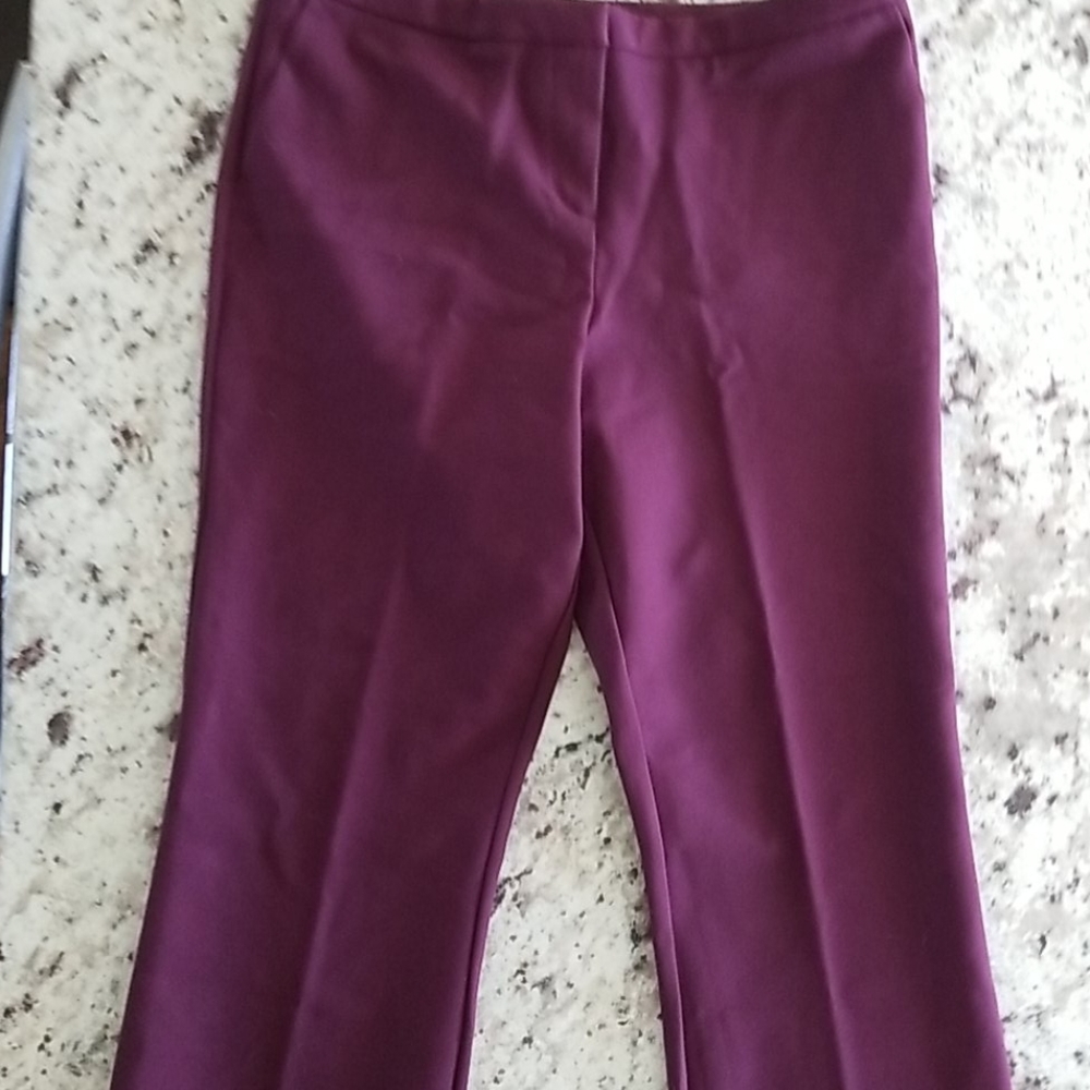 Women's Stretch Pull-On Wide Leg Pants in Plum